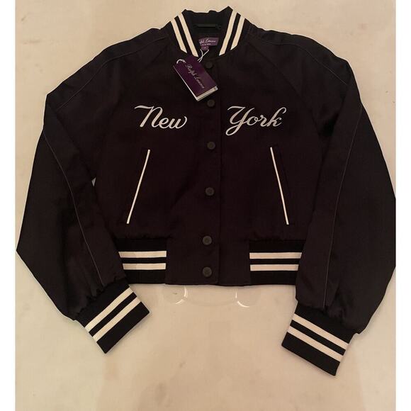 Ralph Lauren Collection Women’s Yankees Jacket Black Bomber 2 MLB NY NWT $3290 - Picture 6 of 7